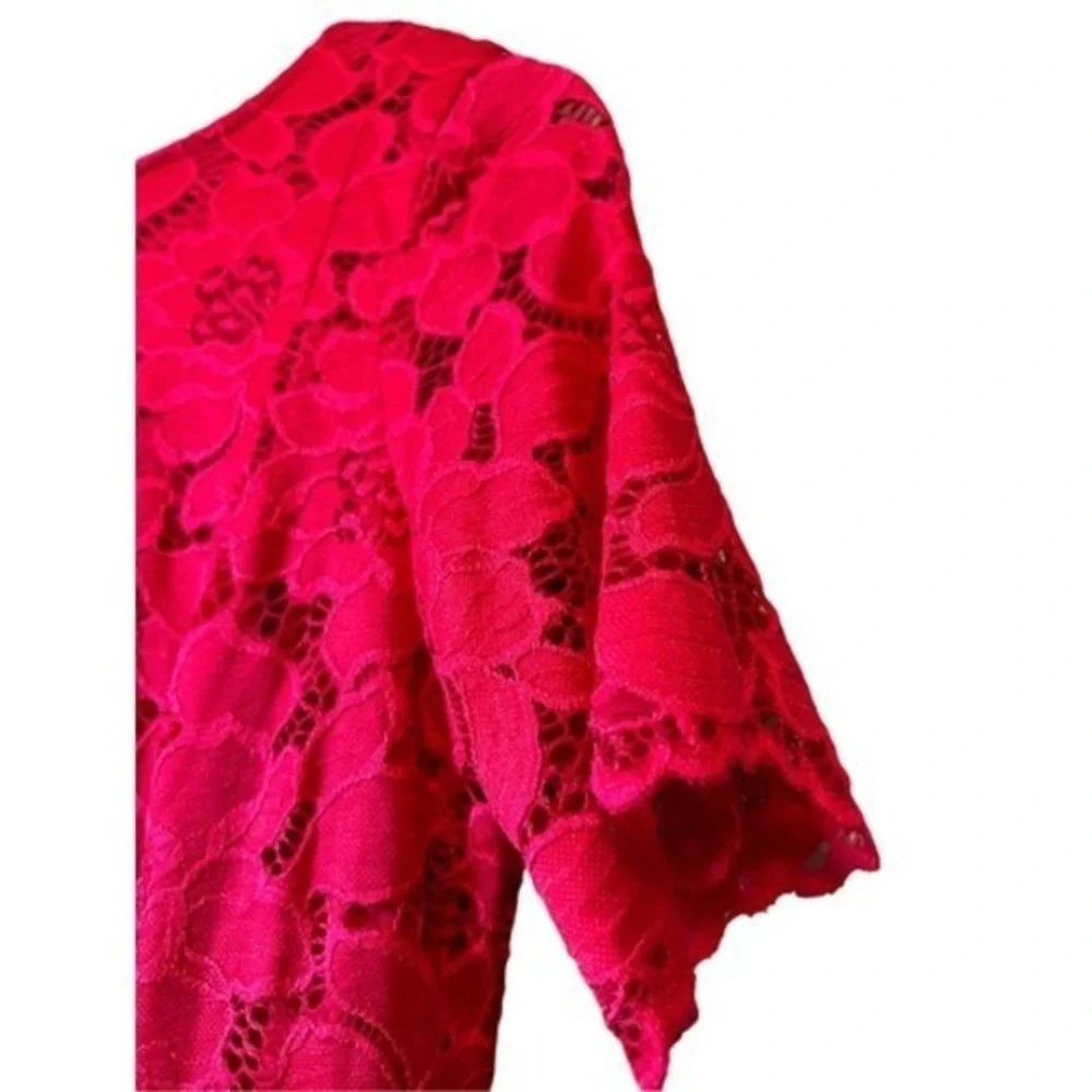 Apt‎ 9 Lace Dress Women S Short Sleeve Floral Sheath Knee Length Pink